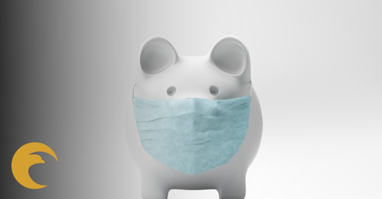 piggy bank with mask on
